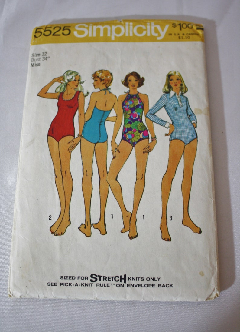 Simplicity 5525 Bodysuit Sewing Pattern Size 12 Bust 34 Etsy