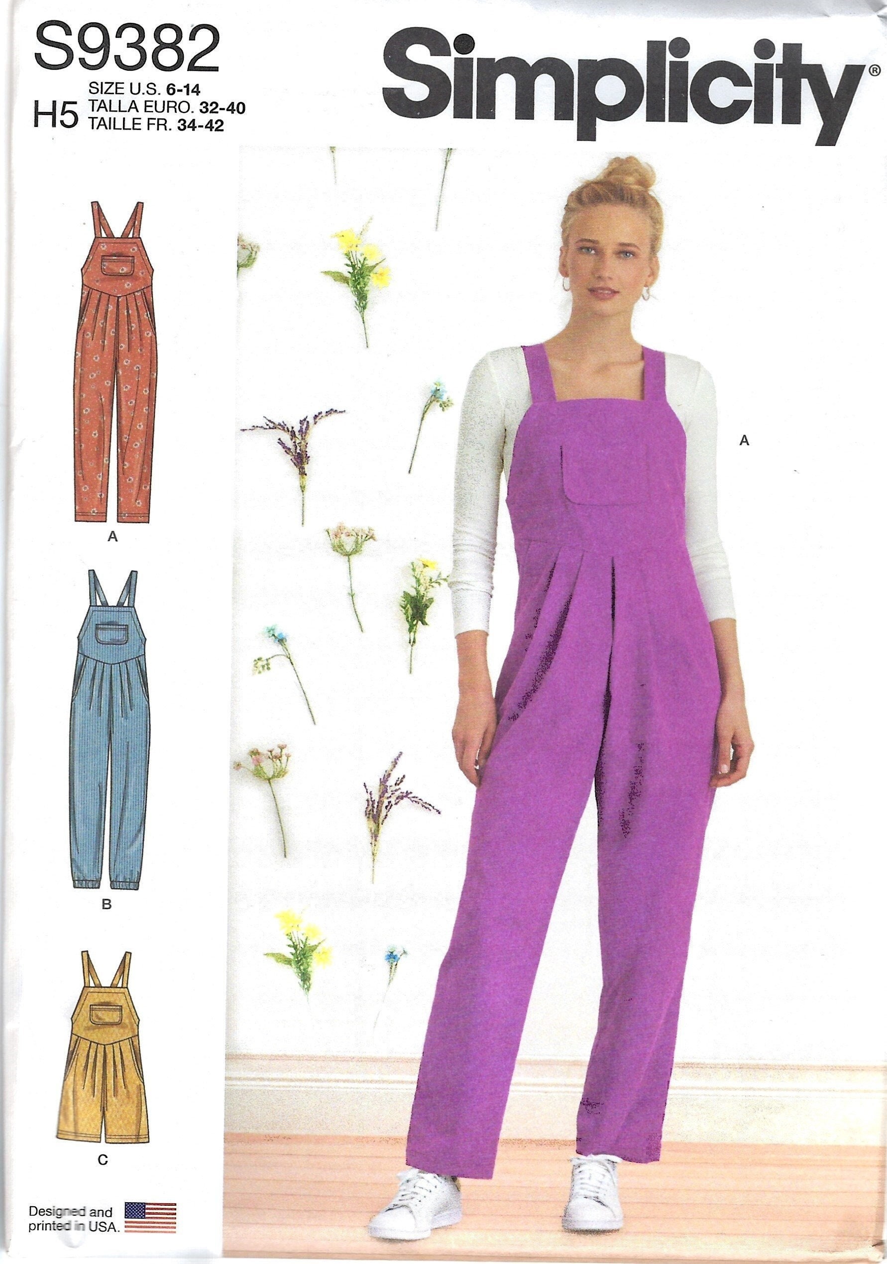 Simplicity Sewing Pattern S9382 Misses' Overall With Shaped Raised ...