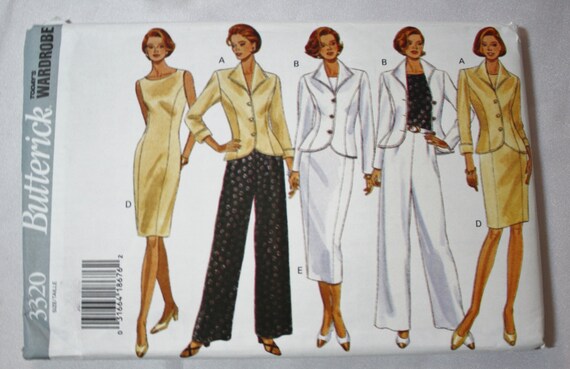 Butterick 3320 Sewing Pattern PARTIALLY CUT Vest Jacket COMPLETE Pants and Skirt Size 14