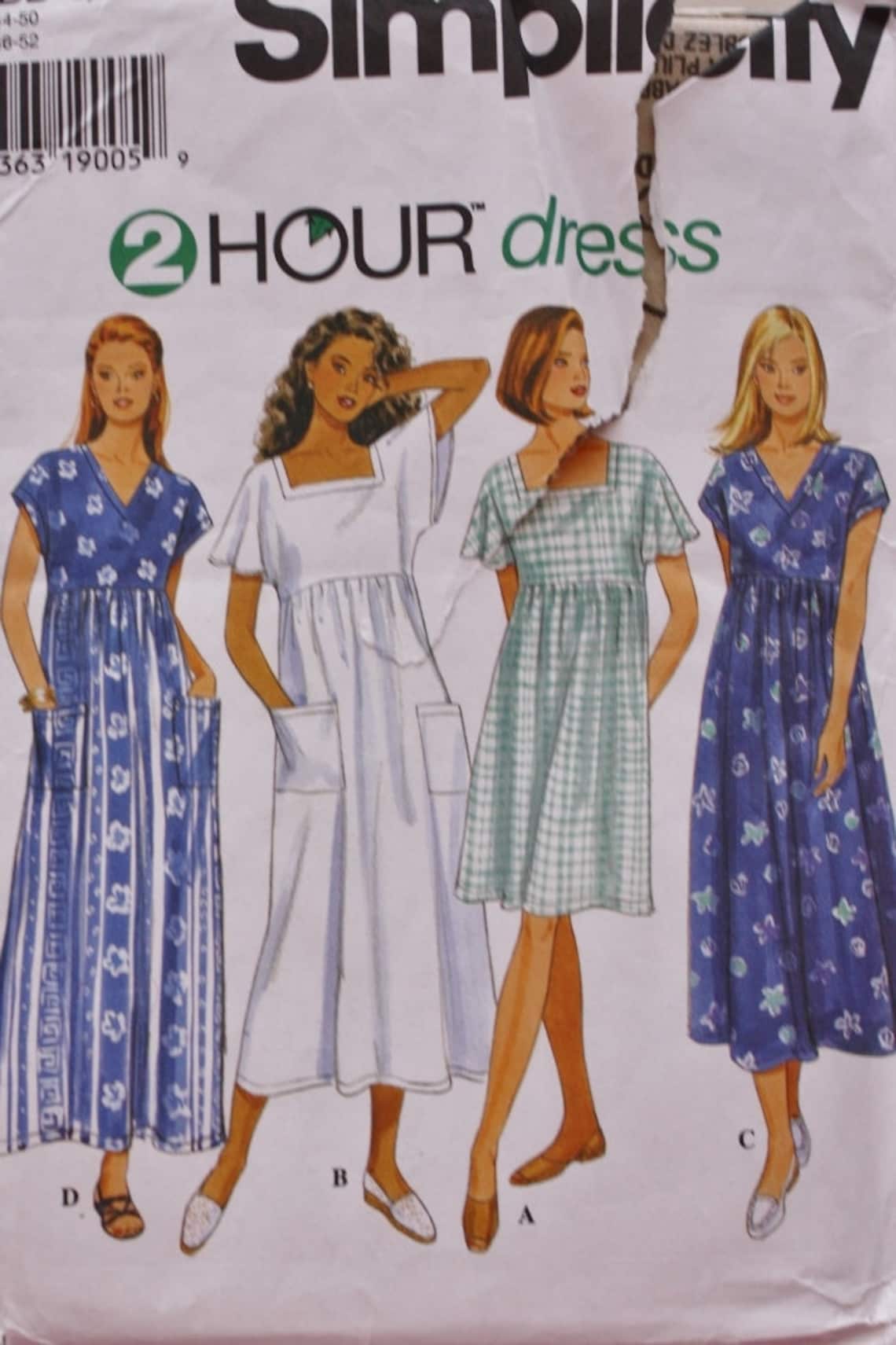 Pullover Dress Simplicity 7181 Sewing Pattern Bust 4046 Etsy