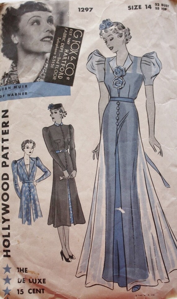 Evening Dress Sewing Pattern Hollywood 