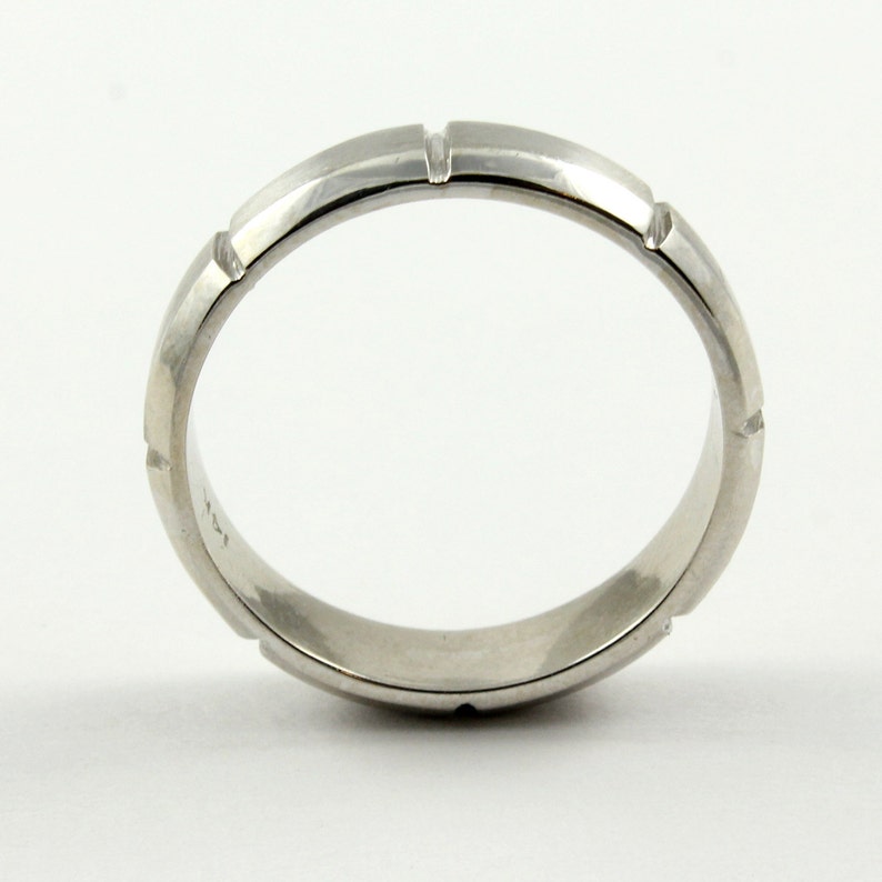 black diamond white gold mens wedding band