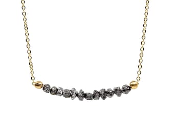 Raw Uncut Diamond Necklace - Mother's Day Gift - Raw Diamond Bar Necklace - April Birthstone Gift Necklace - Conflict Free Diamonds