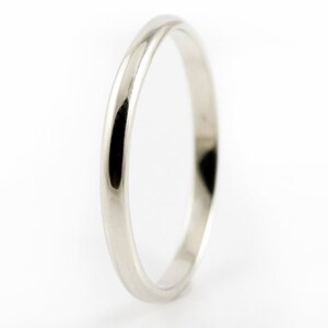 14K Gold Wedding Band - Lightweight 2mm Wedding Ring in Yellow, White or Rose Gold