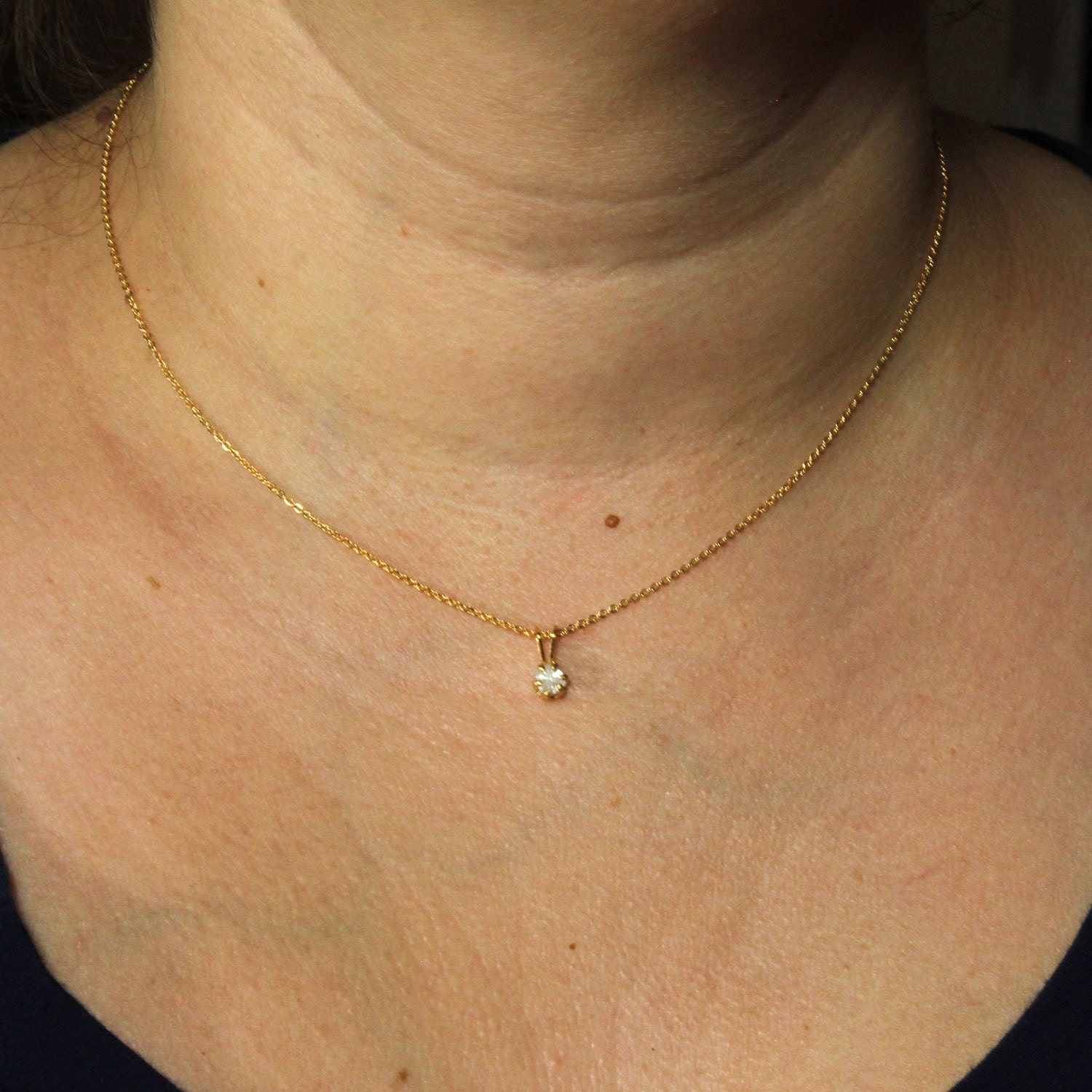 4.5mm Rough Diamond Pendant Necklace Simple 14K Gold Filled - Etsy