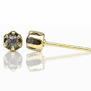 4mm Rough Diamonds Studs - 14K Gold Filled Post Earrings - Conflict Free Natural Raw Diamonds Unfinished - Gold Earstuds