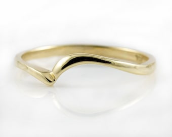 14K Yellow Gold Band - Swirl Design - Wedding Band - Simple Band - Stackable Ring - Custom Band