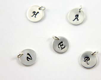 Add On Initial Sterling Silver Tag - Personalized Initial Disk