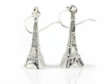 Eiffel Tower Earrings Sterling Silver - Mother's Day Gift - I Love Paris - French Collection - Valentine's Gift - Romantic Gift For Her