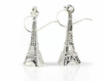 Eiffel Tower Earrings Sterling Silver - Mother's Day Gift - I Love Paris - French Collection - Valentine's Gift - Romantic Gift For Her