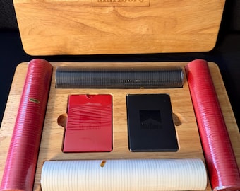 Vintage Marlboro houten pokerset uit de jaren 90