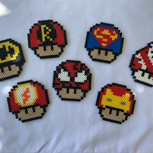 Marvelous Mushroom Mashups - 8-bit perler bead art