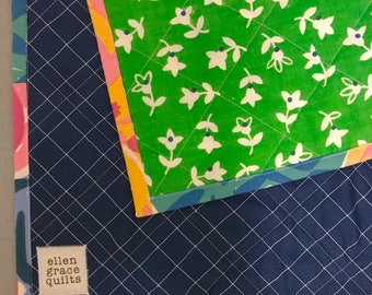 Floral Binding Whole Cloth Baby Quilt