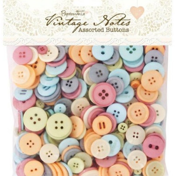 Papermania assorted buttons (250g) - vintage notes