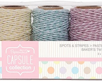 Papermania capsule  Bakers Twine Cord 3 colors Set