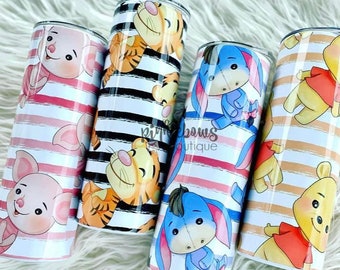 Baby Bear/Donkey/Pig/Tiger/Sublimated Tumbler/Custom Tumbler/Coffee Tumbler