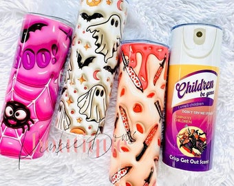 Halloween/Ghost/Inflated/3D/Be Gone Spray/Sublimated Tumbler/Custom Tumbler/Coffee Tumbler