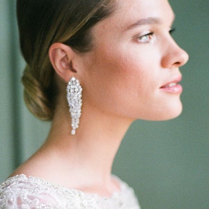 CARTER / Pendientes colgantes de diamantes de lujo imagen 3