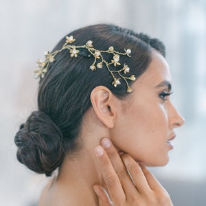 FARREN | Pearl Gold Hair Vine