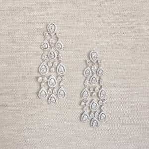 BONHAM Crystal chandelier bridal earrings image 1