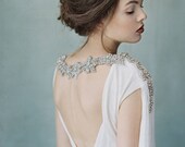 ZEPHYR | Star crystal silk adaptable cape & headpiece, bridal cape, bridal separates, cape veil, crystal cape, tulle cape