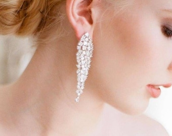 CARTER | Luxury diamond drop earrings, drop earrings, crystal earrings, sparkly earrings, statement earrings, jewelry