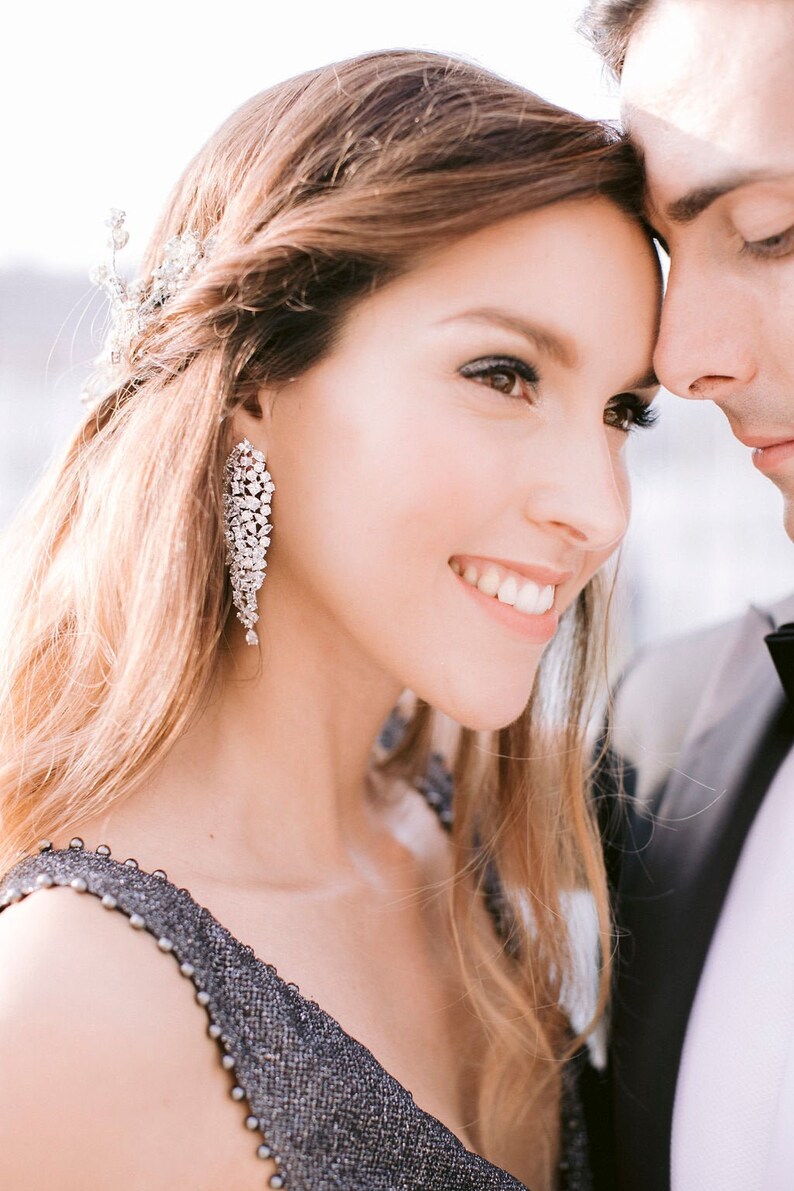CARTER / Pendientes colgantes de diamantes de lujo imagen 2