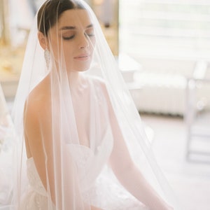 GOSSAMER Sheer Bridal Circular Tulle Blusher Veil image 3