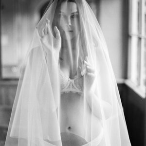 GOSSAMER Sheer Bridal Circular Tulle Blusher Veil image 4