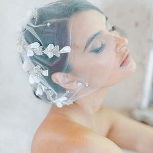 EMERSON Silk Petal Birdcage Veil image 4