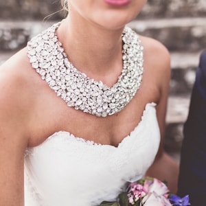 FLOWER GARDEN | Sparkling Floral Crystal Bridal Collar Necklace