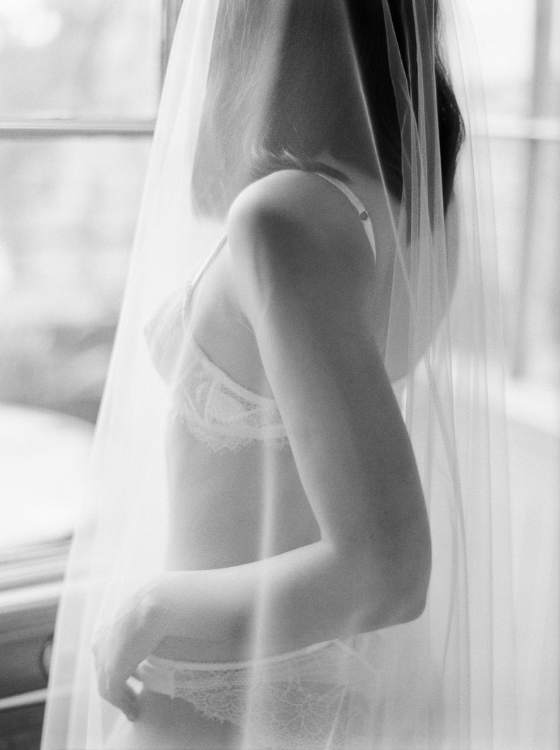 GOSSAMER Sheer Bridal Circular Tulle Blusher Veil image 6