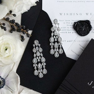 BONHAM Crystal chandelier bridal earrings image 6