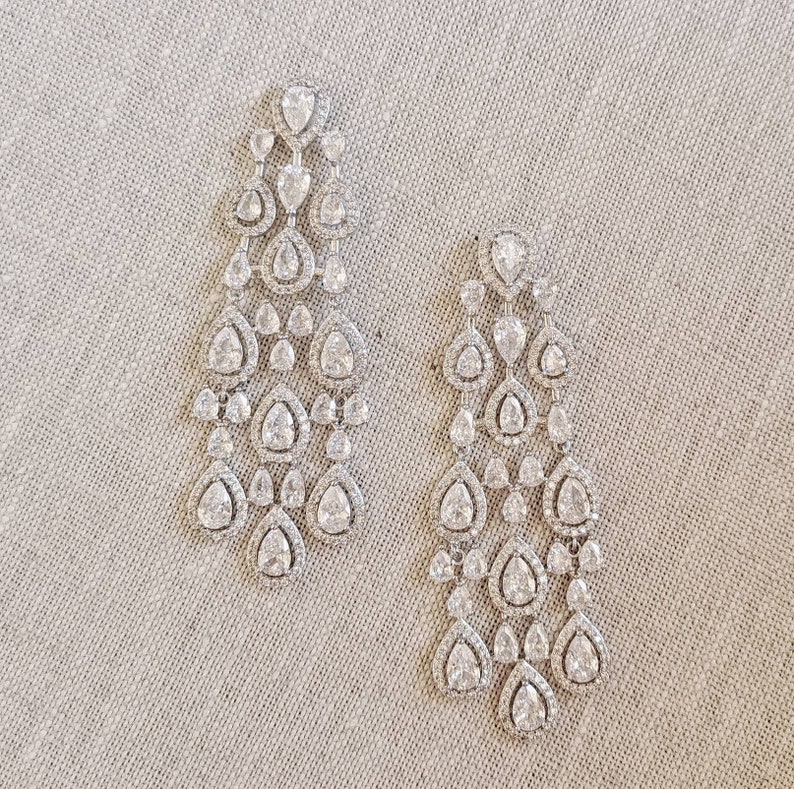 BONHAM Crystal chandelier bridal earrings image 7