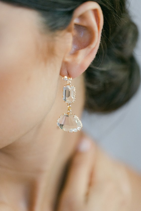 Crystal fan best sale earrings