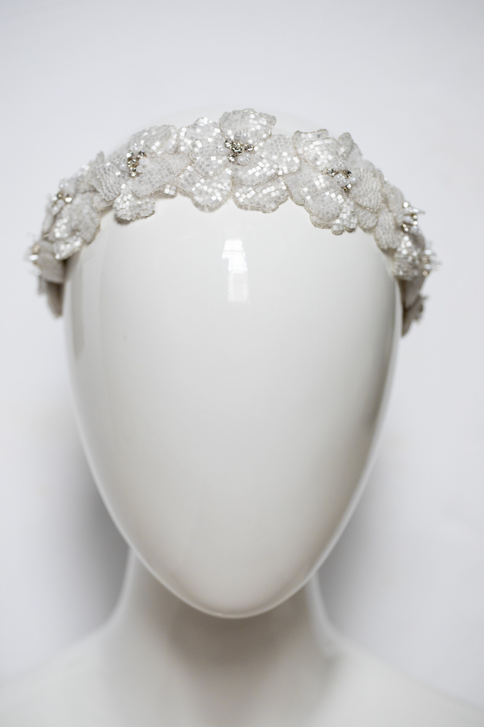 LUNA | Beaded Camelia Flower Headband - Etsy