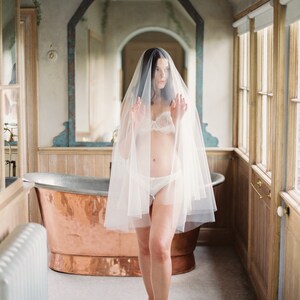 GOSSAMER Sheer Bridal Circular Tulle Blusher Veil image 5