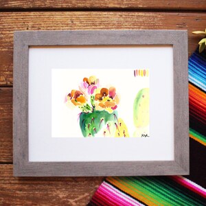 Rainbow Cactus.Cactus Art.Cacti Art.Watercolor cactus.Cactus Watercolor.Flower Watercolor.Prickly Pear.Desert Art.Southwest Art.Arizona Art image 2