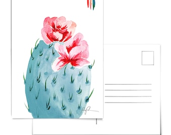 Cactus Postcard.Cacti Postcard.Floral Postcard.Desert Postcard.Plants Postcard.Arizona Postcard.Watercolor postcard.Bohemian watercolor.AZ