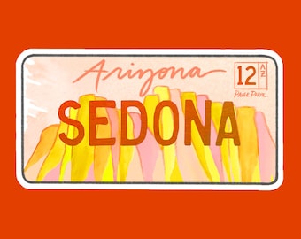 Sedona Sticker.Arizona Sticker.Arizona License Plate.AZ sticker.Arizona Pride Sticker.Arizona Pride.License Plate Art.Desert Lover