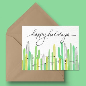 Southwest Greeting Card.Saguaro Greeting Card.Desert Greeting Card.Cactus Christmas.Cactus Holiday.Southwest Christmas.Southwest Holiday.