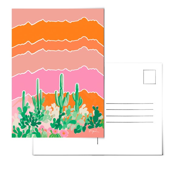 Wste Postkarte.Saguaro Postkarte.Wste Landschaft Postkarte.Cactus  Postcard.Arizona Postcard.Watercolor Postkarte. Boho watercolor.AZ Kunst -  Etsy.de