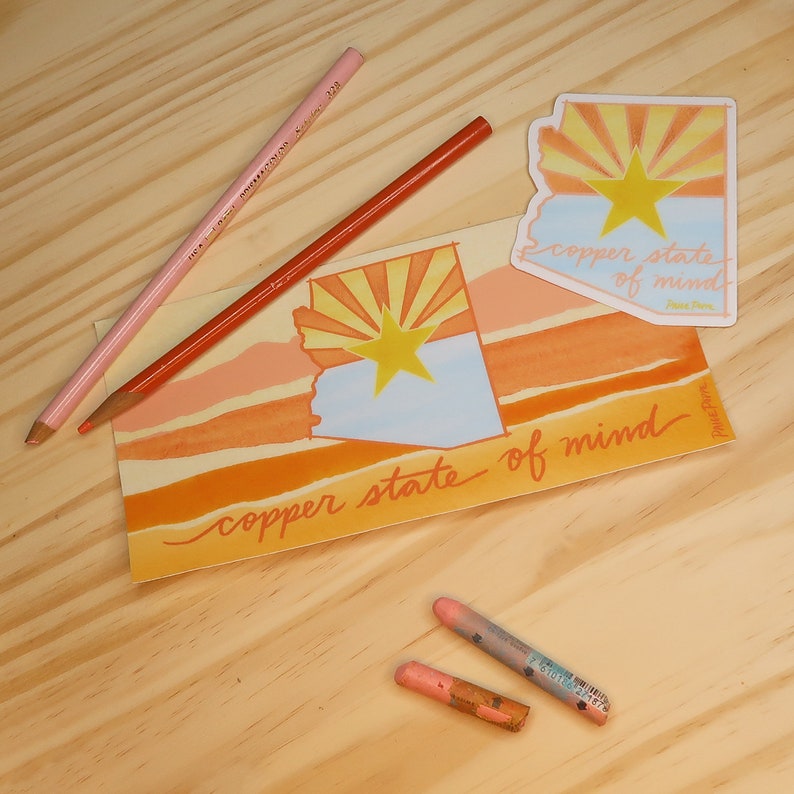 Arizona Sticker.Arizona Art.Arizona Flag.Copper State.Arizona Pride.Arizona Outline.Arizona Sticker.Desert Sticker.Southwest Sticker.AZ art image 4