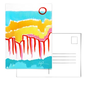Sedona Postcard.Sedona Art.Desert Postcard.Desert Landscape Postcard.Mountain Postcard.Arizona Postcard.Watercolor postcard. Pintura de Sedona