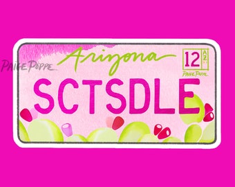 Scottsdale Sticker.Scottsdale Pride.Arizona Sticker.Arizona License Plate.Arizona Pride Sticker.AZ sticker.Arizona Pride.License Plate Art