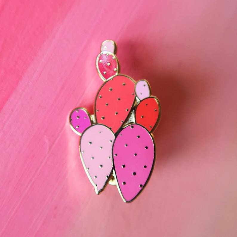 Cactus Pin.Enamel Pin.Cacti Pin.Pink Cactus.Cactus Art.Arizona Pin. Arizona Art.Pink Cacti.Pink Enamel Pin.Artist Pin.Watercolor Pin image 2