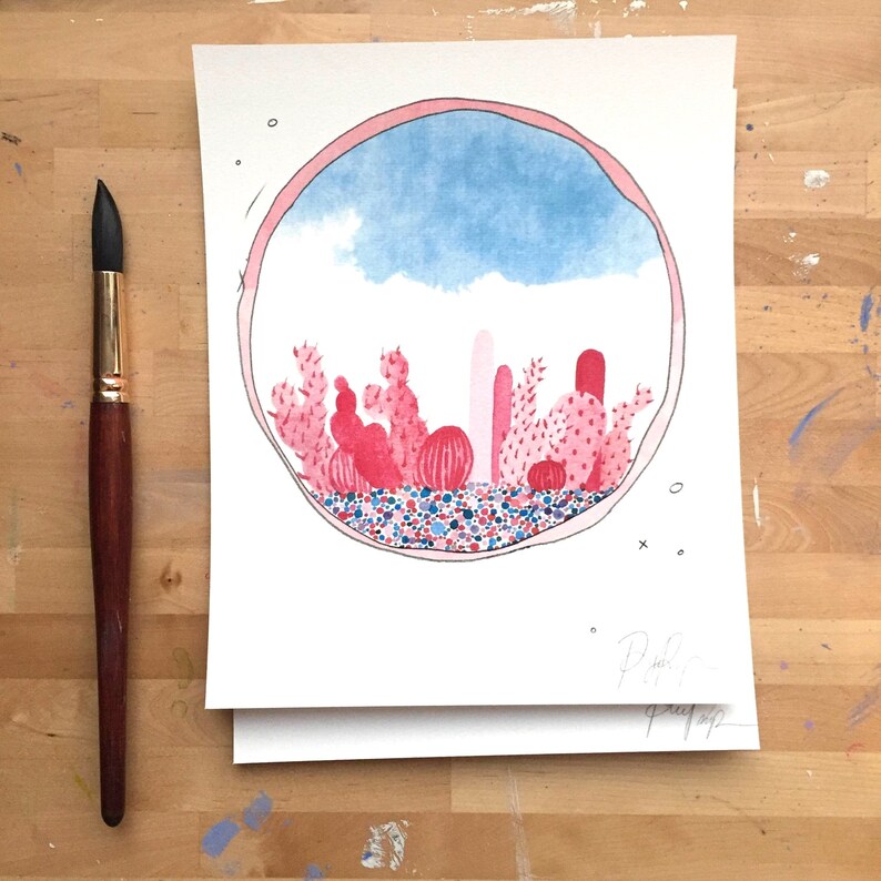 Download Pink Cactus.Cactus Watercolor.Watercolor Cactus.Cute | Etsy