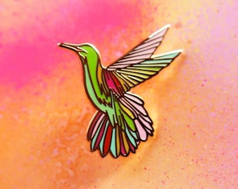 Hummingbird Pin.Hummingbird Enamel Pin.Hummingbird Jewelry.Bird Pin.Bird Jewelry.Animal Pins.Animal Enamel Pins.Animal Jewelry.Colorful Bird