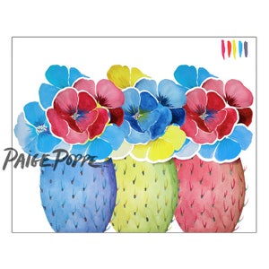 Rainbow Cactus.Cactus Art.Cacti Art.Pricky Pear Art.Cactus Garden.Arizona Art.Southwestern Art.Arizona Desert Art.Arizona sunset.cute cactus