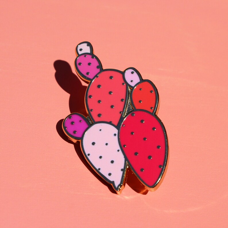 Cactus Pin.Enamel Pin.Cacti Pin.Pink Cactus.Cactus Art.Arizona Pin. Arizona Art.Pink Cacti.Pink Enamel Pin.Artist Pin.Watercolor Pin image 1